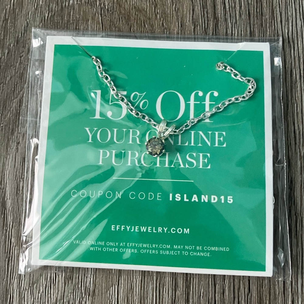 NWT, pretty Sparkly 9 Inch Clasp Necklace With Dazzling Charm, Effy Jewelry